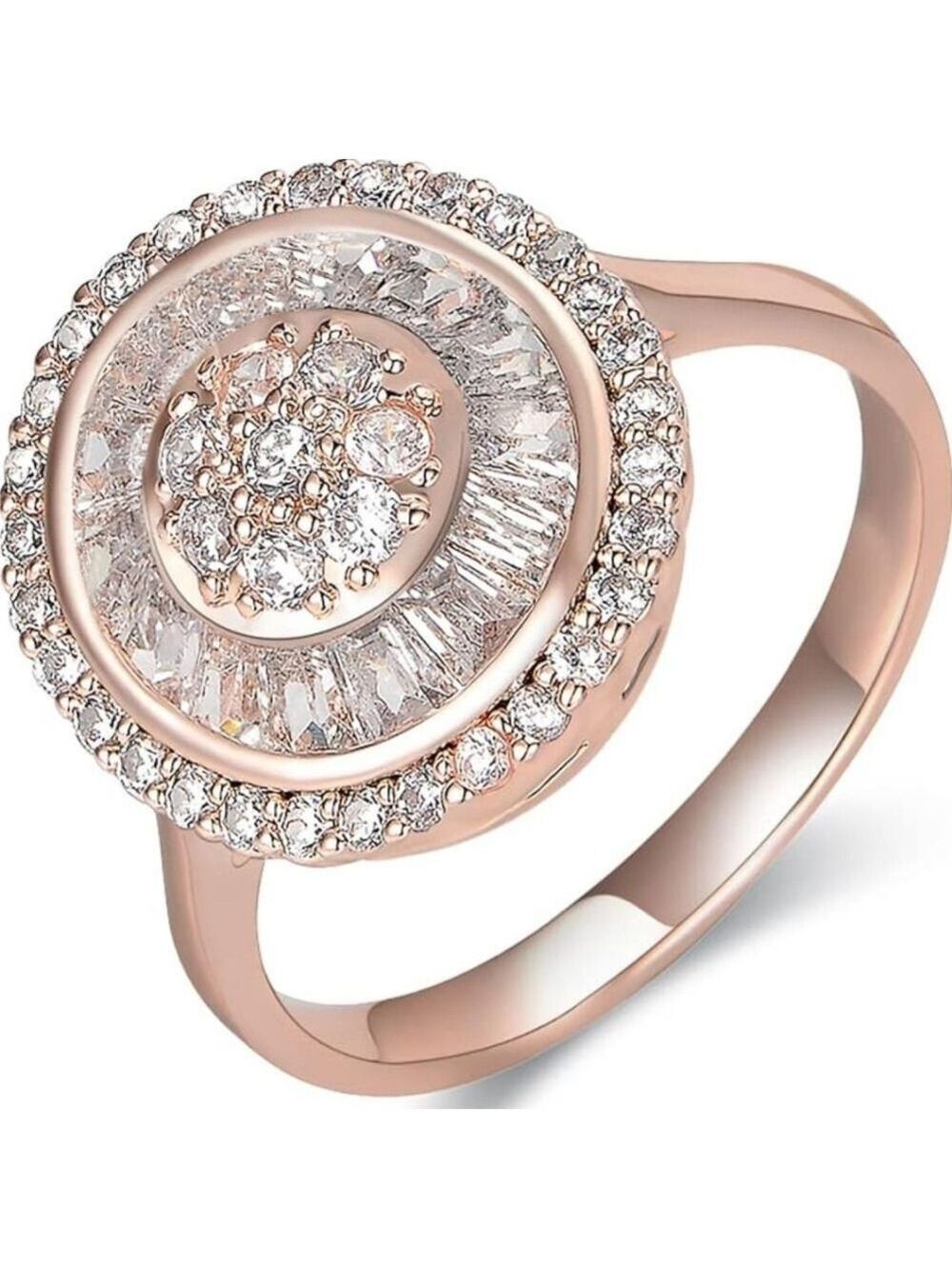 Rose Gold Ring With Cubic Zirconia - Picture 1 of 5